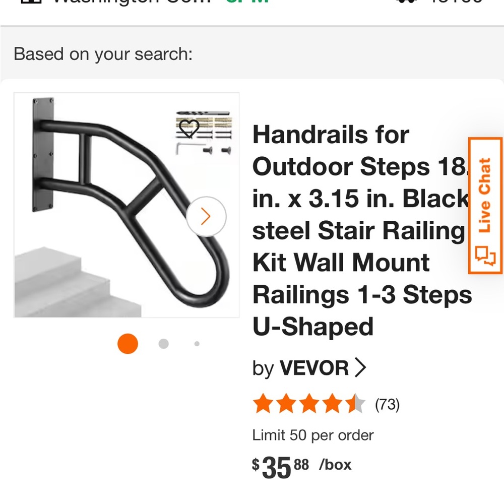 Black Steel Handrails for Outdoor Steps